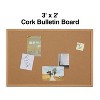 MyOfficeInnovations Standard Cork Bulletin Board Oak Finish Frame 3'W x 2'H 1682316 - image 2 of 4