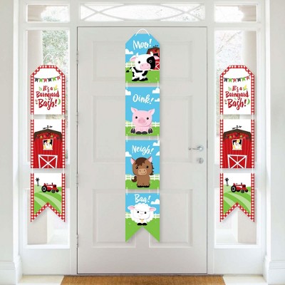 Big Dot of Happiness Farm Animals - Hanging Vertical Paper Door Banners - Barnyard Party Wall Decoration Kit - Indoor Door Decor