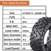 25x8-12 ATV/UTV Tires (Set of 2) - 6PR All-Terrain Tubeless Tires for Trail, Mud & Sand - 4 of 4