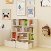 Lycvki Kids Bookcase Toy Storage Organizer with 2 Movable Drawers and 2 Hooks - 2 of 4