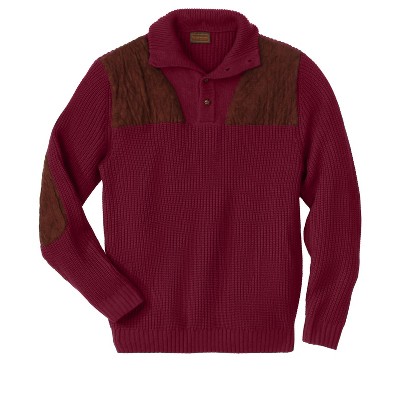 Boulder Creek by KingSize Men's Big & Tall Patch Sweater With Mock Neck