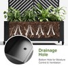 Lirago  Metal Planter Box privacy screen Garden Bed with Trellis and Wheels - Black-6 ft. H x 4 ft. W - 3 of 4