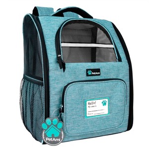 PetAmi Premium Dog Backpack Carrier Small Large Cat Puppies, Ventilated Pet Hiking Travel Bag, Airline Approved Safety Camping Biking - 1 of 4