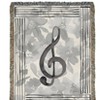 Manual Woodworkers and Weavers Music Note with Flowers Treble 2.5-Layer Woven Throw Blanket, 50x60 Inches, Musical Themed Cotton Tapestry - 2 of 3