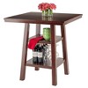 Orlando Square High Table with 2 Shelves Wood/Walnut - Winsome - image 2 of 4