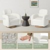 WestinTrends Alexandria Mid-Century Modern Faux Shearling Swivel Barrel Accent Chair - 4 of 4