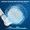 Swtroom Electric Spin Scrubber - Power Shower Cleaning Brush with Extendable Handle & 4 Brush Heads for Bathrooms Window and Floor White/Gray - 3 of 4