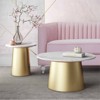 TOV Furniture Bleeker 19.5"H Marble Iron Metal & Stone Side Table in Gold/White - 2 of 4