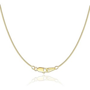 18K Gold Plated Sterling Silver Chain, 0.8mm Thin Box Chain Necklace 16-24 Inch - 1 of 4