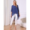 INSPIRE CHIC Women's High Low Hem Scoop Neck Asymmetrical 3/4 Sleeve Summer Top - 4 of 4