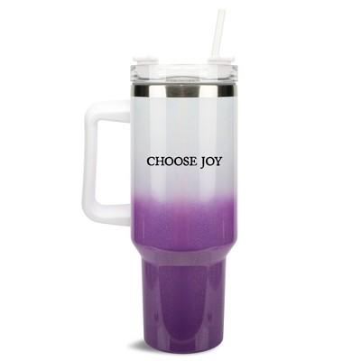 100 North Choose Joy He Fills You With Kindness Wrap-Around 40 Oz. Stainless Steel Water Bottle Coffee Mug, Spill & Leak Resistant, Travel Tumbler