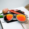 Attop Polarized Sunglasses Retro Square Design Sunglasses UV400 Fashion, Clear Frame, Orange Lenses - 3 of 4