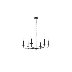 Elegant Lighting Cohen 36 inch pendant in black - 1 of 4