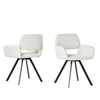 Homy Casa Modern Swivel Dining Chairs, Set of 2, Beige - 2 of 4