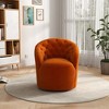 SEYNAR Modern Velvet Upholstered 360 Degree Swivel Barrel Chair with Button Tufted Back - 2 of 4