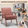 Racxily Mid-Century Accent Chair, Velvet Armchair with Extra-Thick Backrest, Wingback LoungeChair for Bedroom, Study, Living Room, Pink - 2 of 4