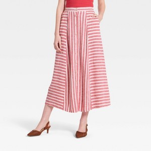 Women's Maxi A-Line Skirt - Universal Thread™ Red Striped L : Target