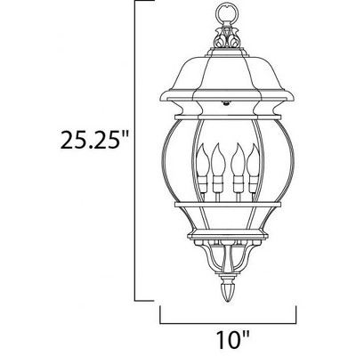 Crown Hill Black Aluminum 4-Light Outdoor Hanging Lantern