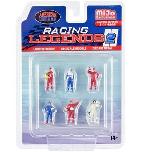"Racing Legends 2" 6 piece Diecast Set (6 Driver Figures) Limited Edition to 4800 pcs for 1/64 Scale Models by American Diorama - 1 of 4