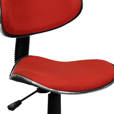 Red Low Back Polyester Swivel Task Chair