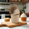 Unique Bargains Disposable Baking Cups Wood Pulp Paper PE Coating Reddish Brown Khaki 2.76"x2.17" 50 Pcs - 2 of 4