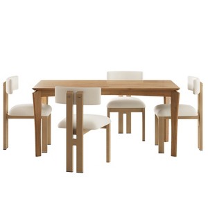 Christopher Knight Home Willow 5 Pieces Wood and Metal Upholstered Dining Set - 1 of 4
