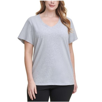 Calvin Klein Womens Logo Patch Basic T-Shirt