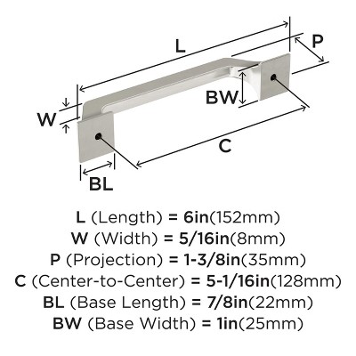 Satin Nickel 6" Brushed Cabinet Bar Pull with Mounting Hardware