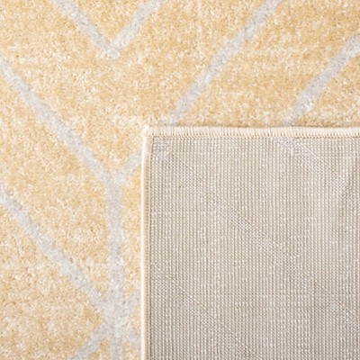 Gold and Light Grey Geometric Synthetic Area Rug, 5'1" x 7'6"