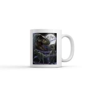 Crazy Dog Dinosaurs In Space Mug Funny Sarcastic Dino Graphic Novelty Coffee Cup-11oz - 1 of 4