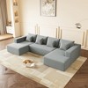 137.79'' Corduroy U-Shaped Reversible Sectional Sofa with Plush Cushions and Toss Pillows - 3 of 4