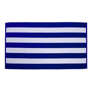TowelSoft Premium Cabana Stripe 100% Cotton Terry Velour Beach Towel 35 inch x 60 inch - 1 of 4