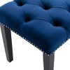Velvet Upholstered Tufted Bench W/Rubber Wooden Legs, Velvet Cushion, 45.28" L Accent Footrest Stool For Living Room, Entryway, Dining Room, Bedroom - 4 of 4