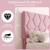 Twin/Full/Queen/King Bed Frame Upholstered Platform with Headboard and Strong Wooden Slats - 3 of 4