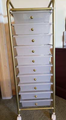 Honey Can Do 10-Drawer Gold Rolling Storage Cart