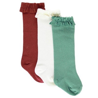 Image of RuffleButts Baby Girls 3pc Knee High Socks