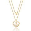 Sanrio Hello Kitty Brass Yellow Gold Plated Heart Cubic Zirconia Outlined Necklace with Hello Kitty Dangle, Authentic Offically Licensed - 3 of 4