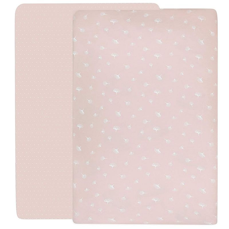 Ely's & Co. Baby Fitted Pack n Play - Mini Crib Sheet  100% Combed Jersey Cotton Pink for Baby Girl 2 Pack, 1 of 7