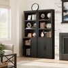 Coolmee Farmhouse Bookcases with Doors, 5 Tier Bookshelf with Storage, Wooden Storage Cabinet for Living Room, Home, Office, Bedroom - 4 of 4