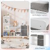 44"Kids Bookshelf and Toy Storage with Reading Nook&Seat Cushion,6 Cubby and 2 Extra Drawers, Kid Reading Nook for Playroom Kids Room - 4 of 4
