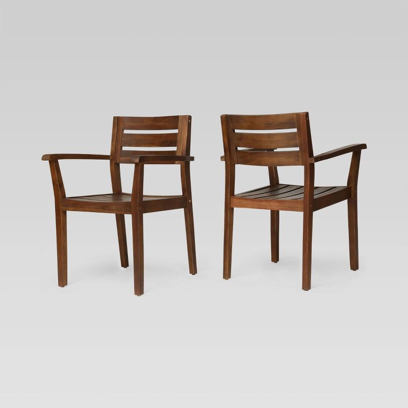 Stamford 2pk Acacia Wood Dining Chairs - Christopher Knight Home, 3 of 7