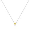 Silver 1/10 Cttw Greem Diamond Suspended Bezel-Set Solitaire Pendant Necklace - Green Diamond - 2 of 4