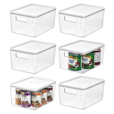 iDesign Pantry Bin with Removable Lid - Plastic Storage Bin with Handles