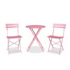 Garvee 3 Piece Patio Bistro Set, Outdoor Folding Table & 2 Chairs, Colorful Metal Furniture for Apartments, Porch, Deck, Balcony, Garden - 4 of 4