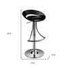 HomeRoots Black and Silver Metal and Heavy Duty Plastic Low Back Adjustable Height Bar Chair - 3 of 4