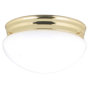 Westinghouse 4-3/4 in. H X 8-7/8 in. W X 8-7/8 in. L Polished Brass White Ceiling Light - 1 of 1
