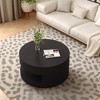 31.5" Round Coffee Table with Storage and Vertical Stripe Design for Living Room and Bedroom - 4 of 4