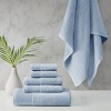 Vynxaria Blue 6 Piece Antimicrobial Cotton Tencel Towel Set - 2 of 4
