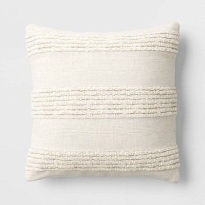 Textural Solid Square Throw Pillow Off-White - Threshold™