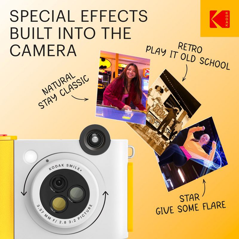Kodak Smile+ 2x3 Digital Instant Print Camera with Effect Lenses, 3 of 11